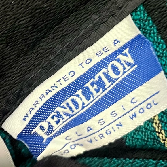 Vintage 1980s 80s Pendleton Wool Black Red Plaid High Waist Long Pleated Skirt 8 - Picture 6 of 8